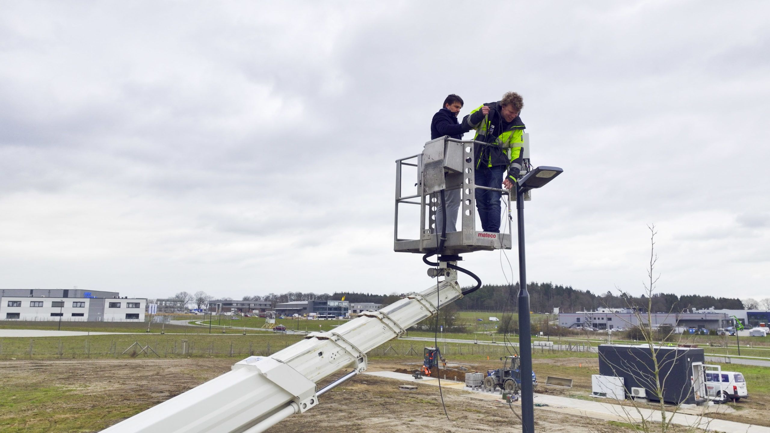 Aufbau 5G-Reallabor im TIP Innovationspark Nordheide in Buchholz/Landkreis Harburg. Foto: Markus Höfemann